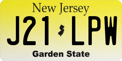 NJ license plate J21LPW