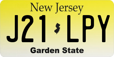 NJ license plate J21LPY