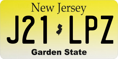 NJ license plate J21LPZ