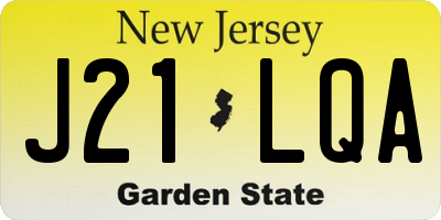 NJ license plate J21LQA