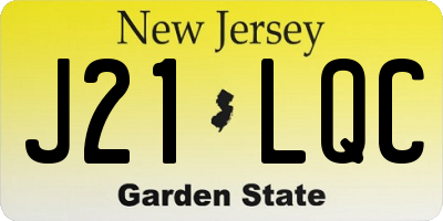 NJ license plate J21LQC
