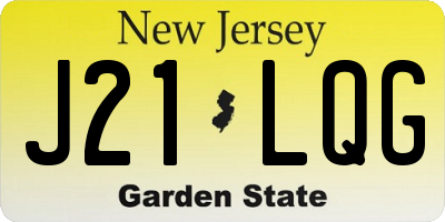 NJ license plate J21LQG