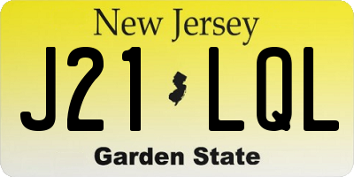 NJ license plate J21LQL