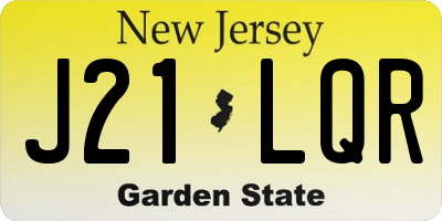 NJ license plate J21LQR