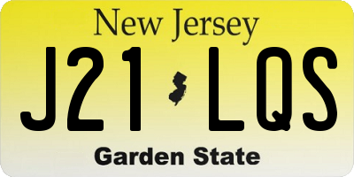 NJ license plate J21LQS