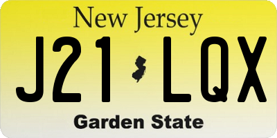 NJ license plate J21LQX
