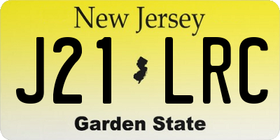 NJ license plate J21LRC