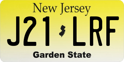 NJ license plate J21LRF