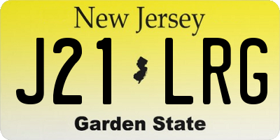 NJ license plate J21LRG