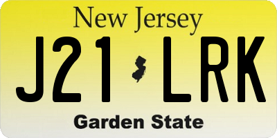 NJ license plate J21LRK