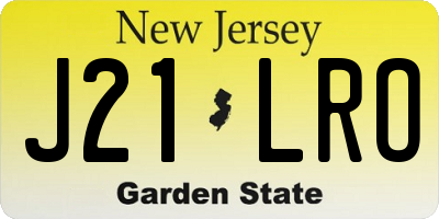NJ license plate J21LRO