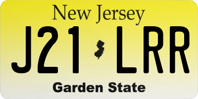 NJ license plate J21LRR