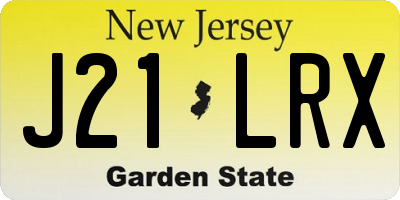 NJ license plate J21LRX