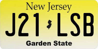 NJ license plate J21LSB