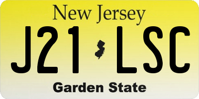 NJ license plate J21LSC