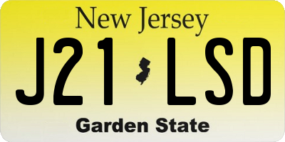 NJ license plate J21LSD