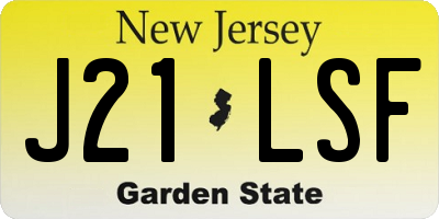 NJ license plate J21LSF