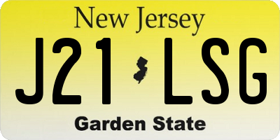 NJ license plate J21LSG