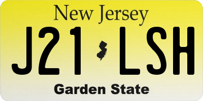 NJ license plate J21LSH