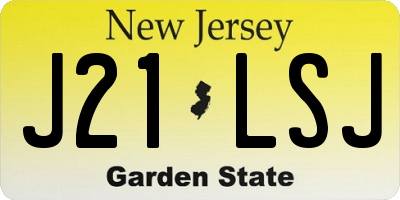 NJ license plate J21LSJ