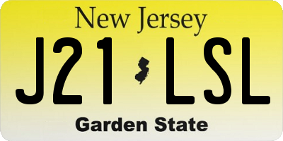 NJ license plate J21LSL