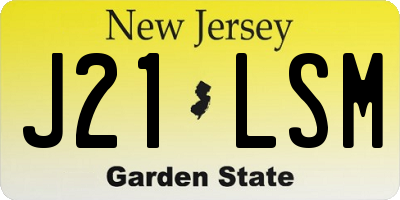NJ license plate J21LSM