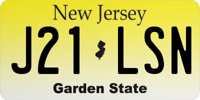 NJ license plate J21LSN