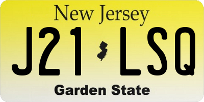 NJ license plate J21LSQ