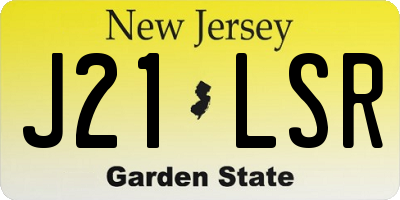 NJ license plate J21LSR