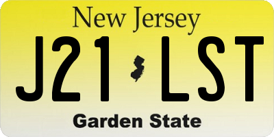 NJ license plate J21LST