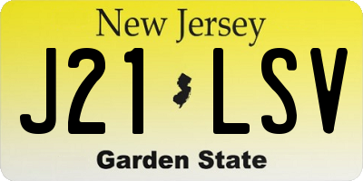 NJ license plate J21LSV