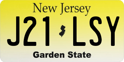 NJ license plate J21LSY