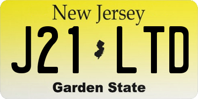 NJ license plate J21LTD
