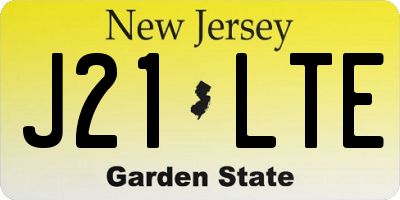 NJ license plate J21LTE