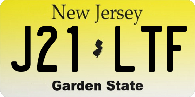 NJ license plate J21LTF