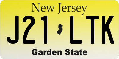 NJ license plate J21LTK