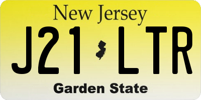 NJ license plate J21LTR