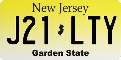 NJ license plate J21LTY