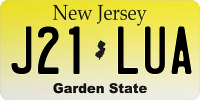 NJ license plate J21LUA