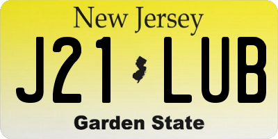 NJ license plate J21LUB