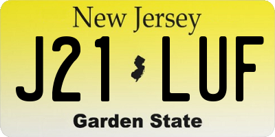 NJ license plate J21LUF