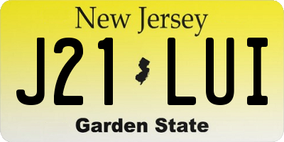 NJ license plate J21LUI
