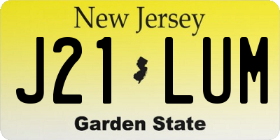 NJ license plate J21LUM
