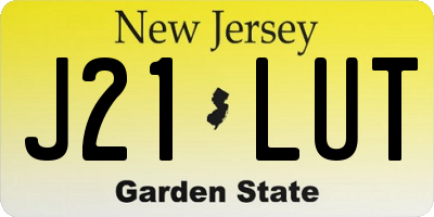 NJ license plate J21LUT