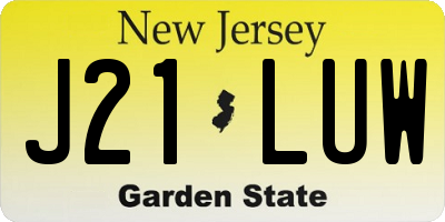 NJ license plate J21LUW