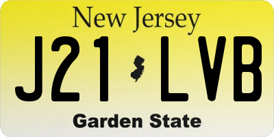 NJ license plate J21LVB