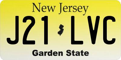 NJ license plate J21LVC