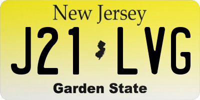 NJ license plate J21LVG