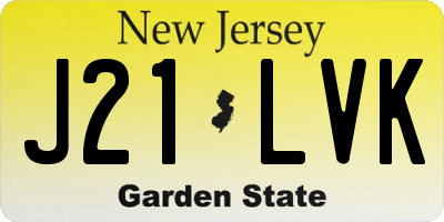 NJ license plate J21LVK