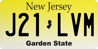 NJ license plate J21LVM